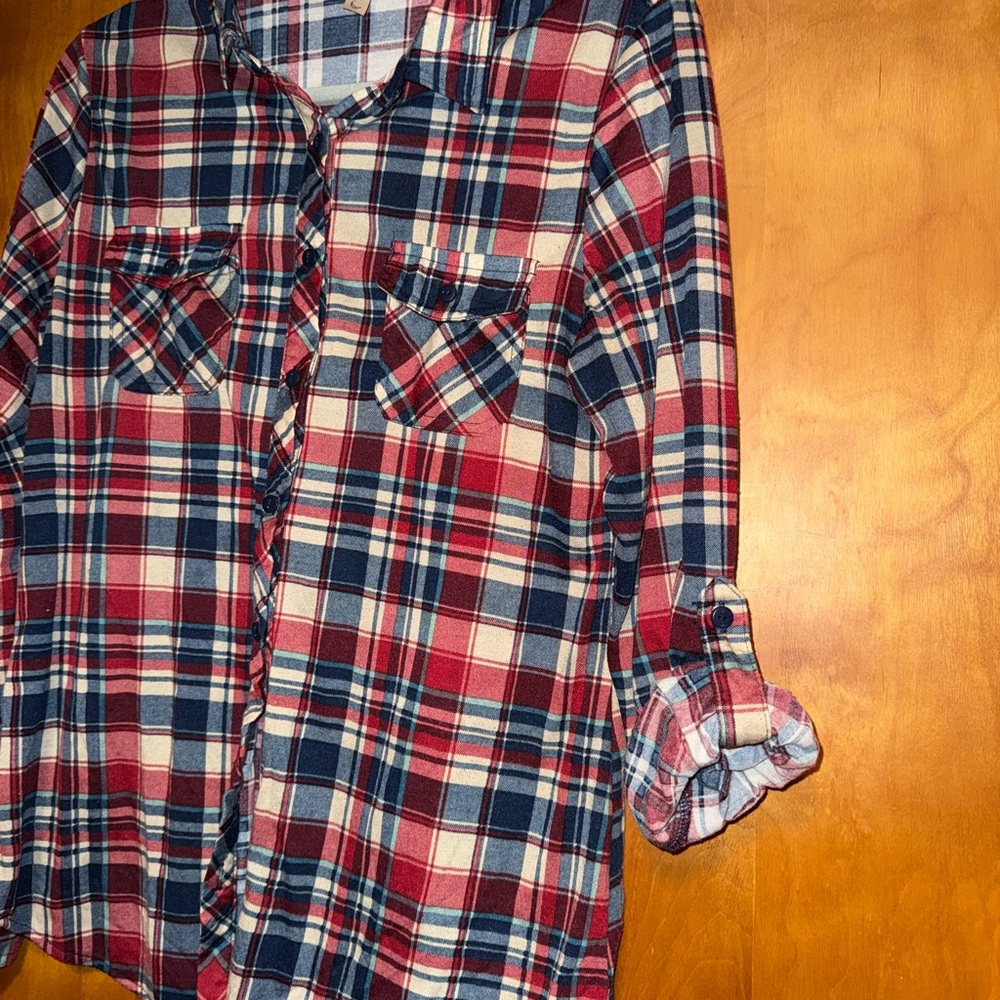 Bella D. Red and Blue Flannel - Picture 3 of 4